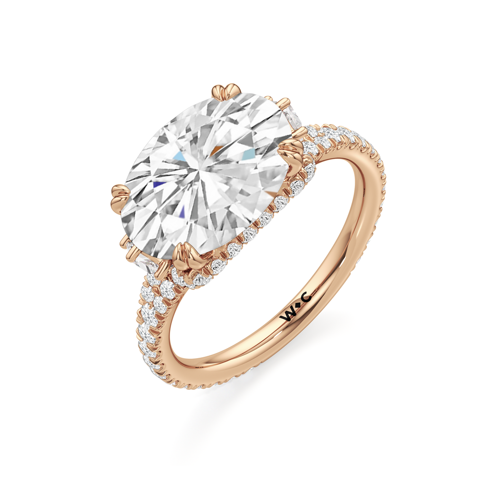 The Lorimer Ring with West Oval Cut Diamond in 14KT Rose Gold view 4
