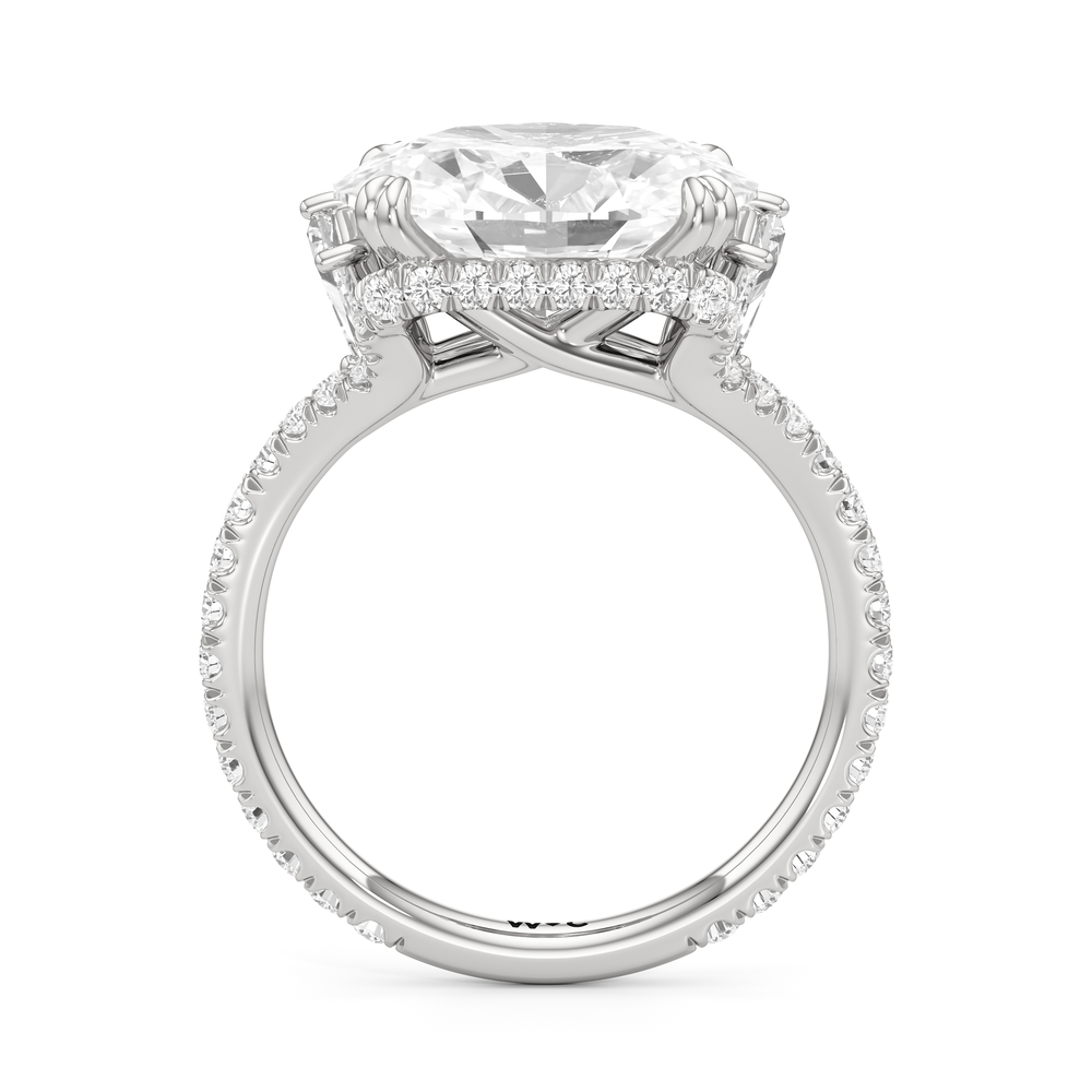 The Lorimer Ring with West Oval Cut Diamond in 14KT Platinum view 3
