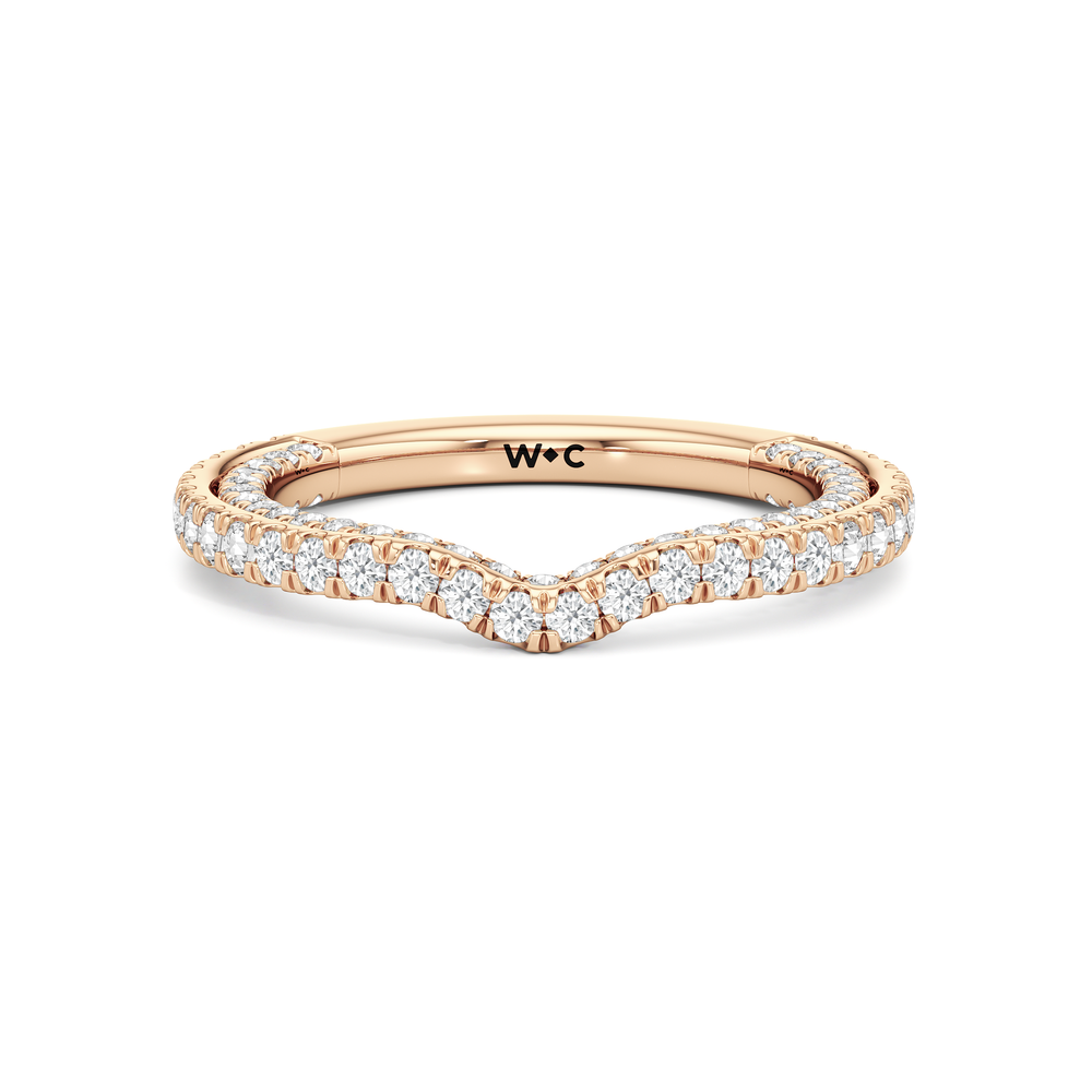 The Cooper Diamond Wedding Band with 18KT Rose Gold Cut Diamond in 14KT Rose Gold view 1

