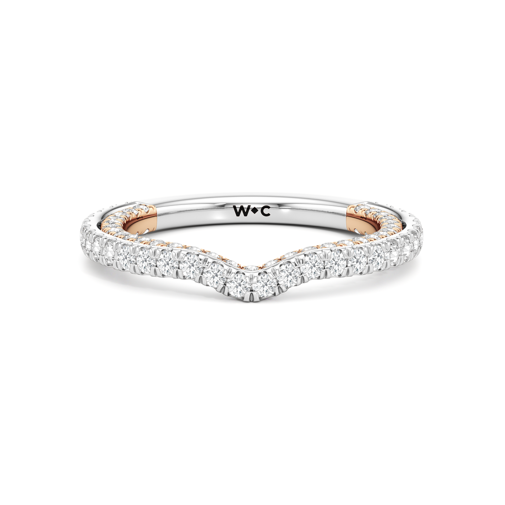 The Cooper Diamond Wedding Band with 18KT White & Rose Gold Cut Diamond in 14KT White & Rose Gold view 1
