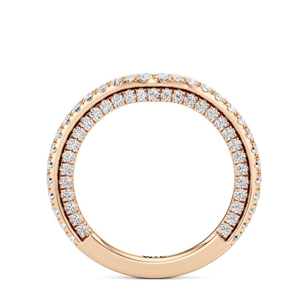 The Cooper Diamond Wedding Band with 18KT Rose Gold Cut Diamond in 14KT Rose Gold view 2
