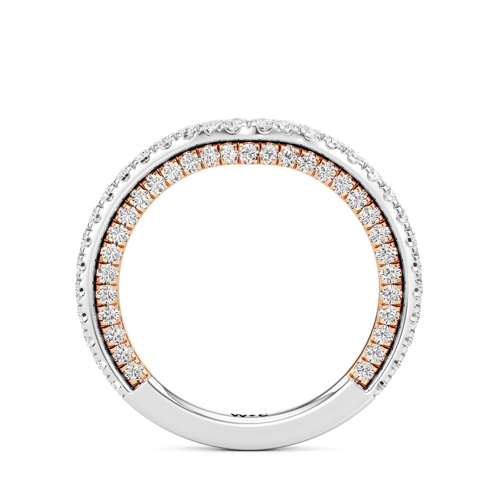 The Cooper Diamond Wedding Band with 18KT White & Rose Gold Cut Diamond in 14KT White & Rose Gold view 2
