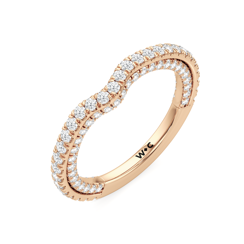 The Cooper Diamond Wedding Band with 18KT Rose Gold Cut Diamond in 14KT Rose Gold view 4
