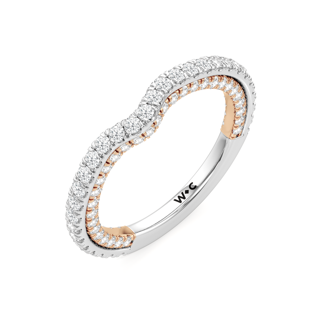 The Cooper Diamond Wedding Band with 18KT White & Rose Gold Cut Diamond in 14KT White & Rose Gold view 4

