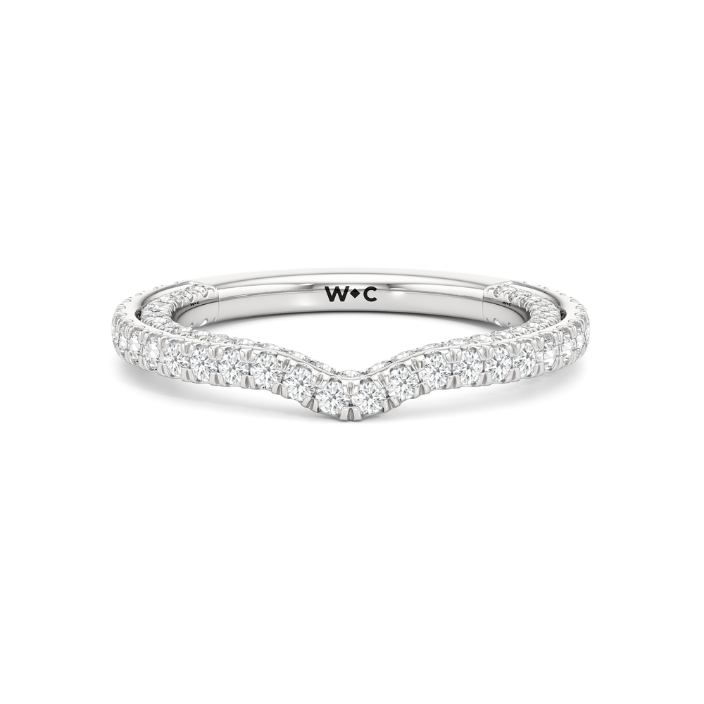 The Cooper Diamond Wedding Band with Platinum Cut Diamond in 14KT Platinum view 1
