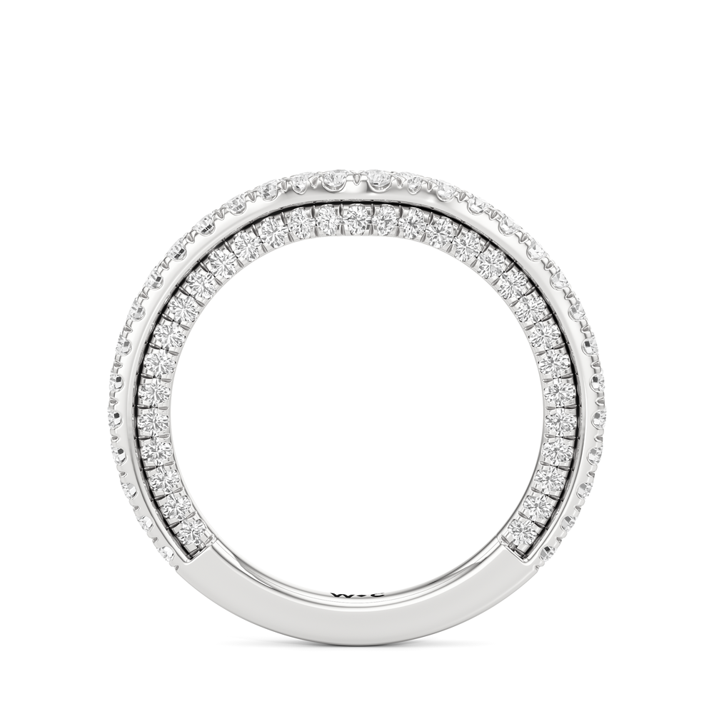 The Cooper Diamond Wedding Band with Platinum Cut Diamond in 14KT Platinum view 2
