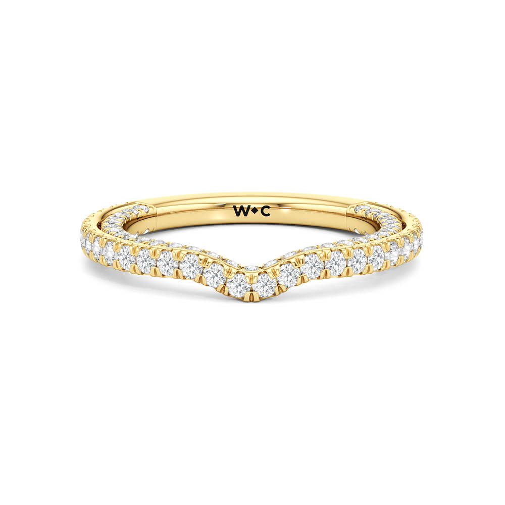 The Cooper Diamond Wedding Band with 18KT Yellow Gold Cut Diamond in 14KT Yellow Gold view 1
