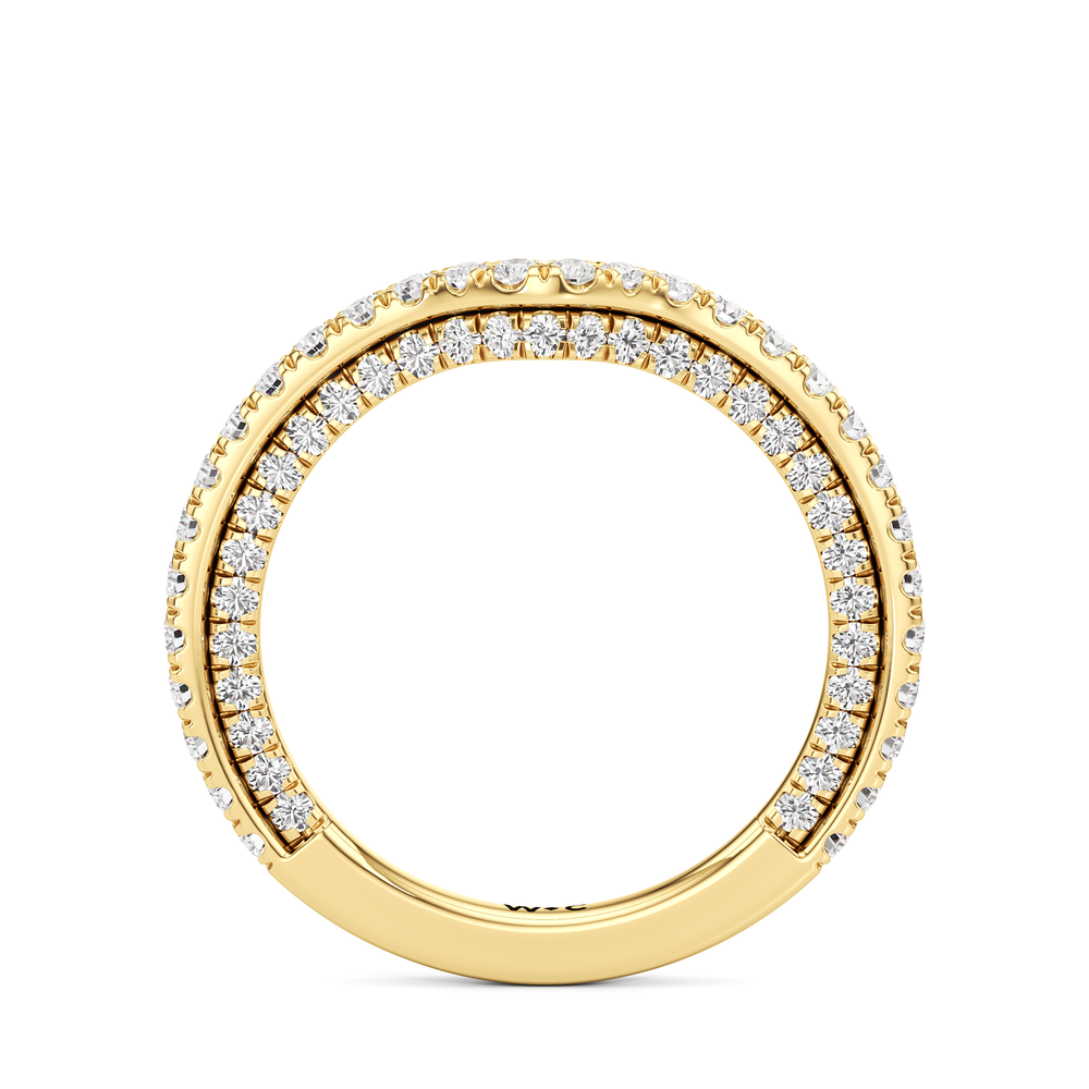 The Cooper Diamond Wedding Band with 18KT Yellow Gold Cut Diamond in 14KT Yellow Gold view 2
