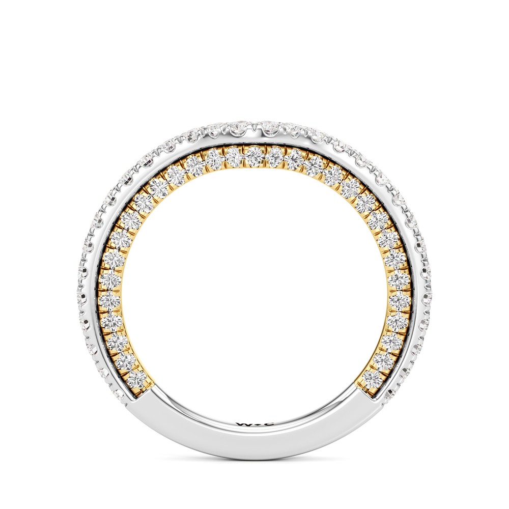 The Cooper Diamond Wedding Band with 18KT White & Yellow Gold Cut Diamond in 14KT White & Yellow Gold view 2
