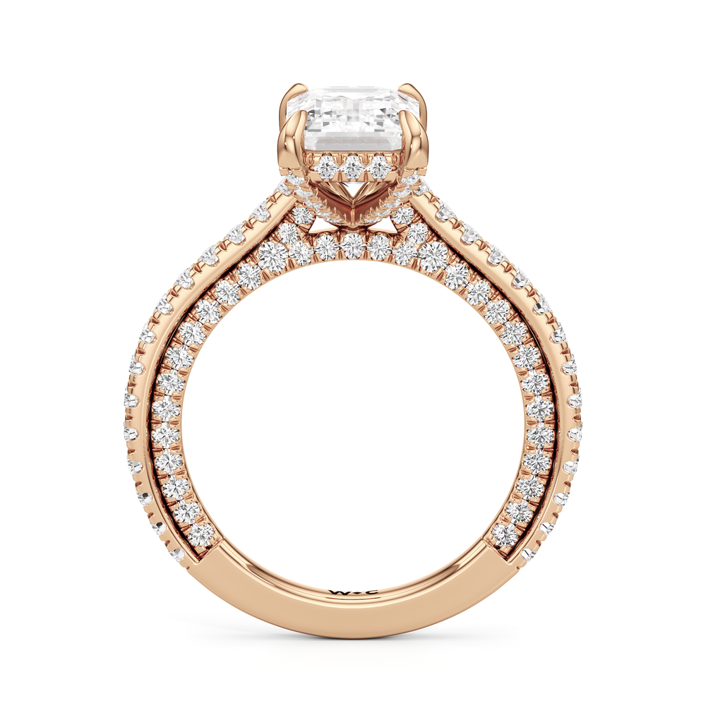 The Cooper Ring with Emerald Cut Diamond in 14KT Rose Gold view 3
