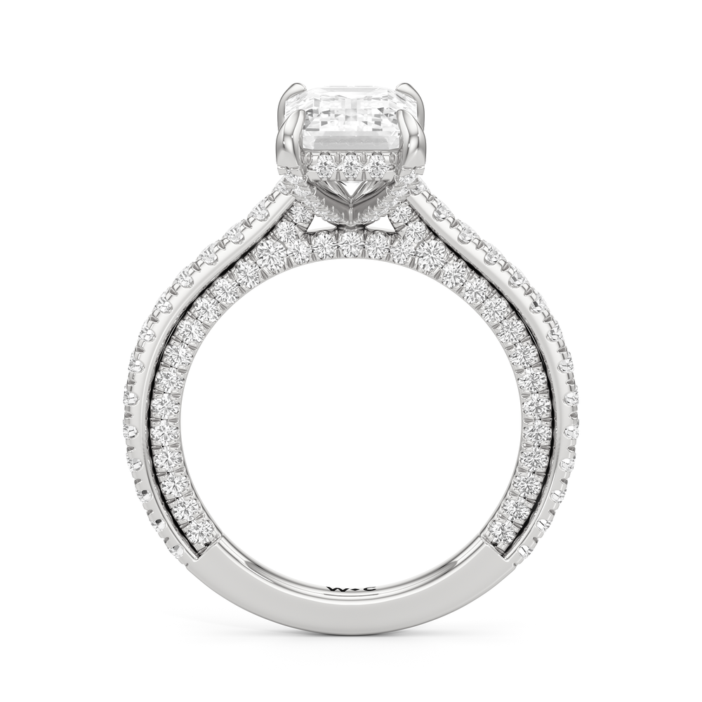 The Cooper Ring with Emerald Cut Diamond in 14KT Platinum view 2
