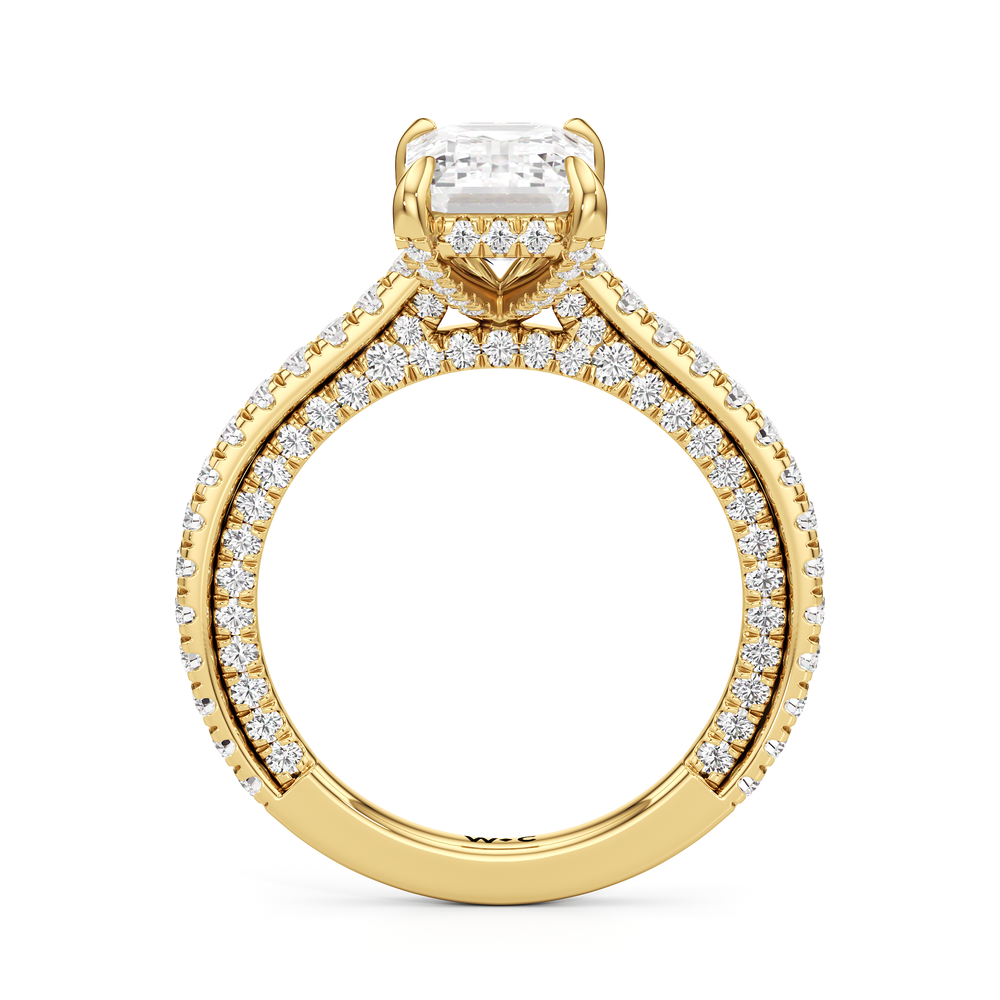 The Cooper Ring with Emerald Cut Diamond in 14KT Yellow Gold view 3
