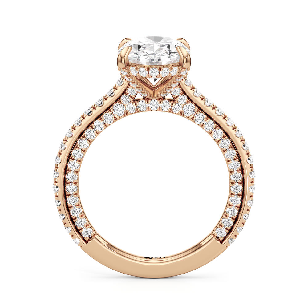 The Cooper Ring with Oval Cut Diamond in 14KT Rose Gold view 3
