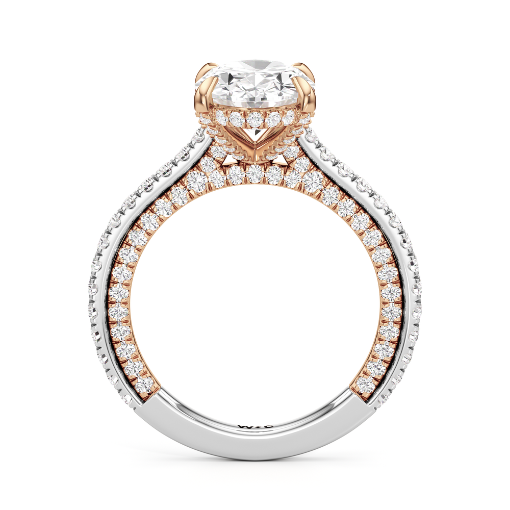 The Cooper Ring with Oval Cut Diamond in 14KT White & Rose Gold view 3
