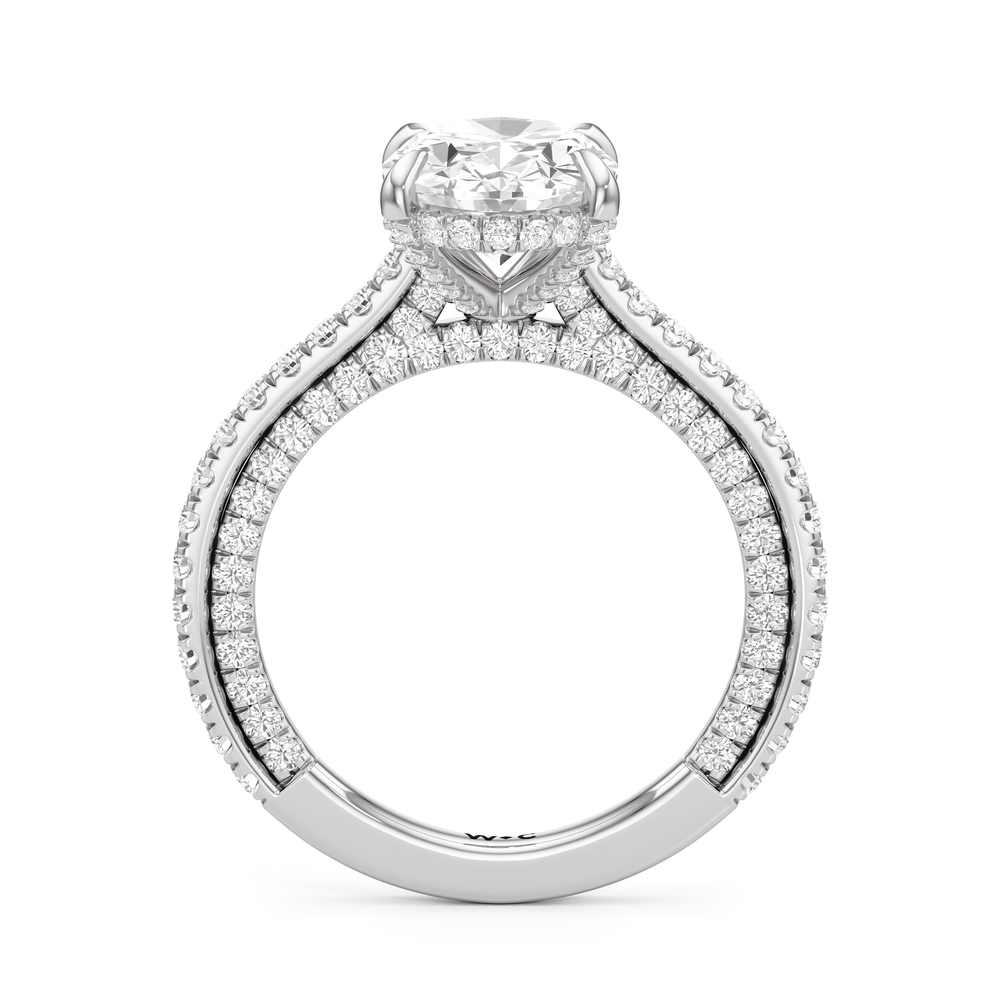 The Cooper Ring with Oval Cut Diamond in 14KT Platinum view 2
