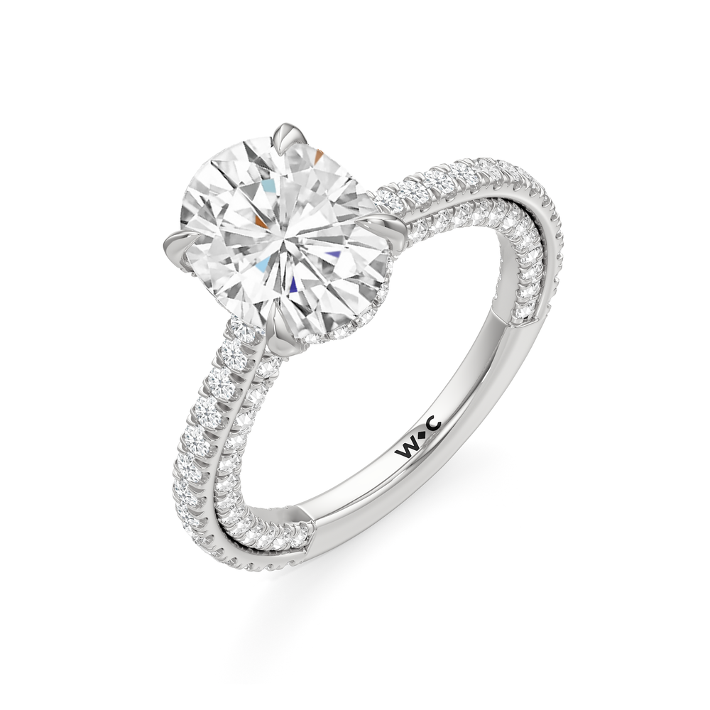 The Cooper Ring with Oval Cut Diamond in 14KT Platinum view 3
