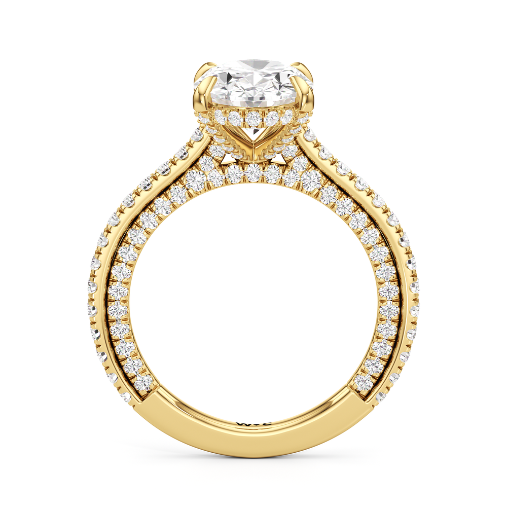The Cooper Ring with Oval Cut Diamond in 14KT Yellow Gold view 3
