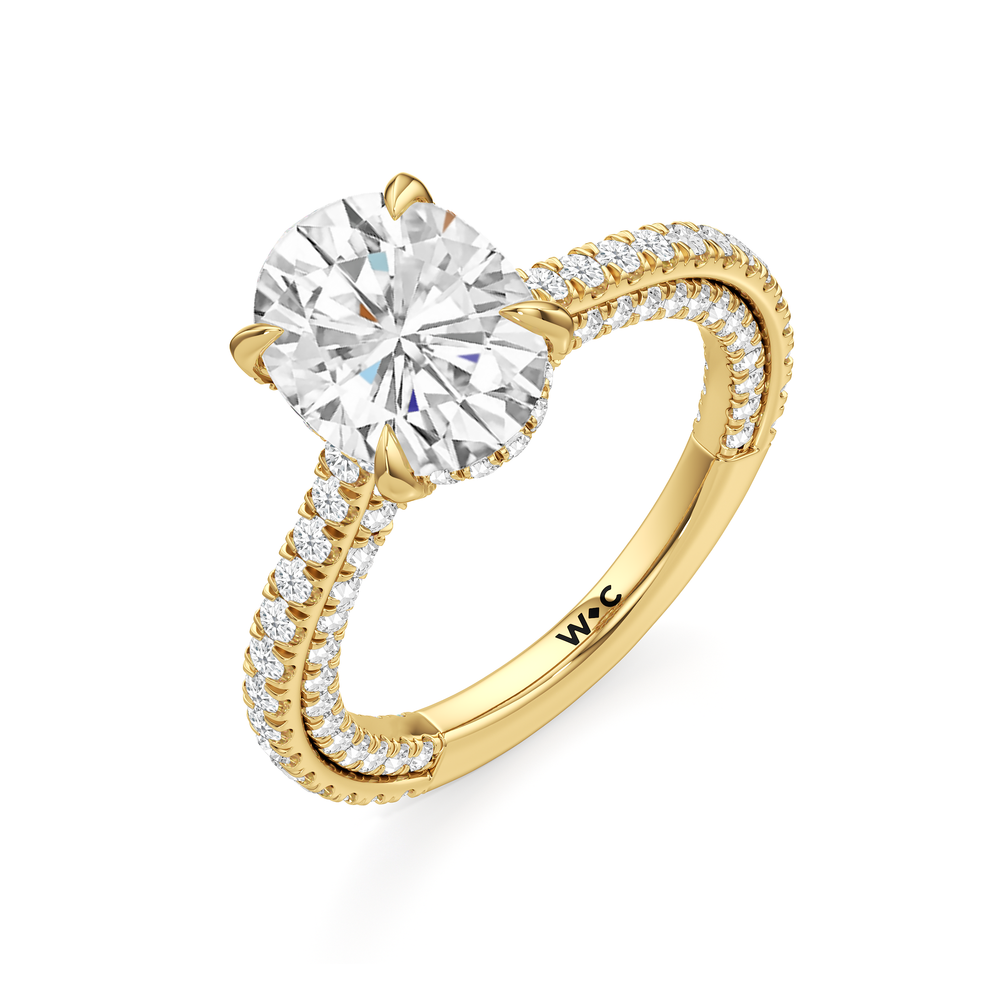 The Cooper Ring with Oval Cut Diamond in 14KT Yellow Gold view 4
