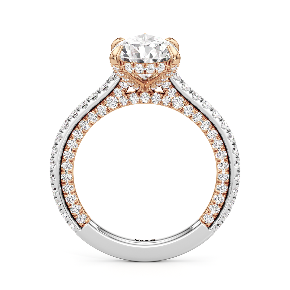 The Cooper Ring with Pear Cut Diamond in 14KT White & Rose Gold view 3
