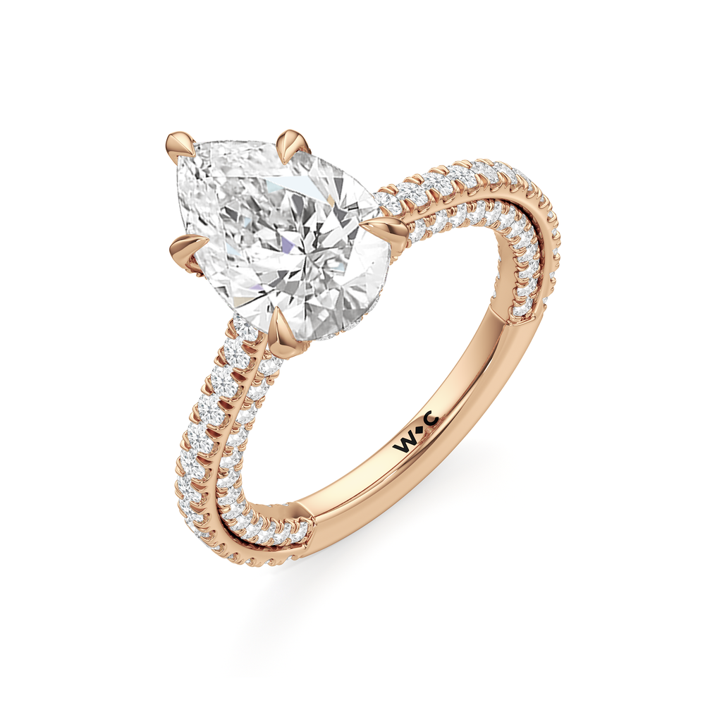 The Cooper Ring with Pear Cut Diamond in 14KT Rose Gold view 4

