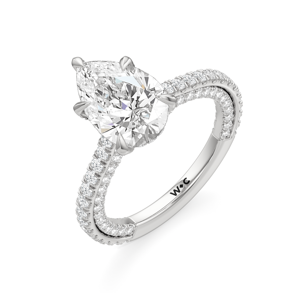 The Cooper Ring with Pear Cut Diamond in 14KT Platinum view 3

