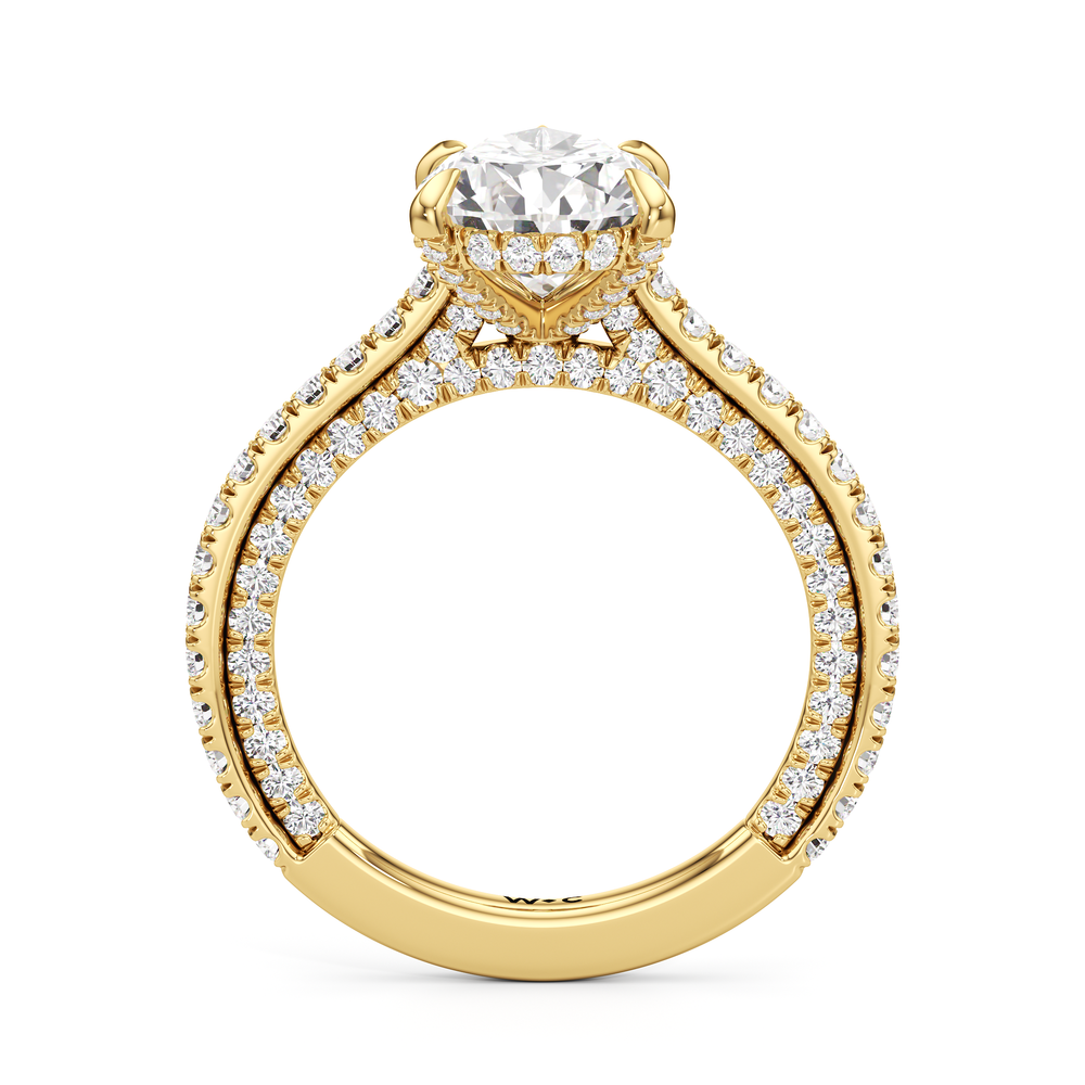The Cooper Ring with Pear Cut Diamond in 14KT Yellow Gold view 3
