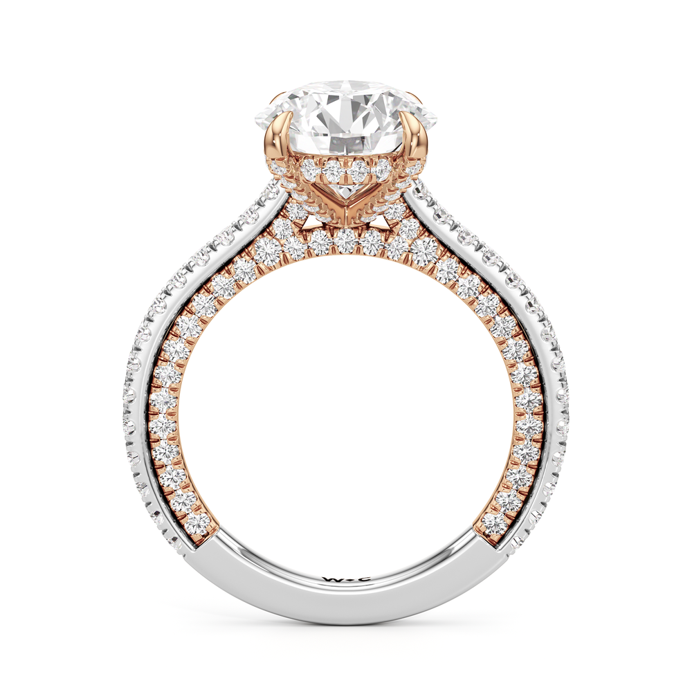 The Cooper Ring with Round Cut Diamond in 14KT White & Rose Gold view 3
