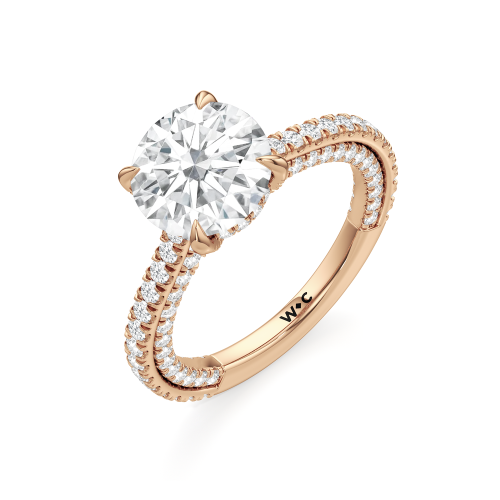 The Cooper Ring with Round Cut Diamond in 14KT Rose Gold view 4
