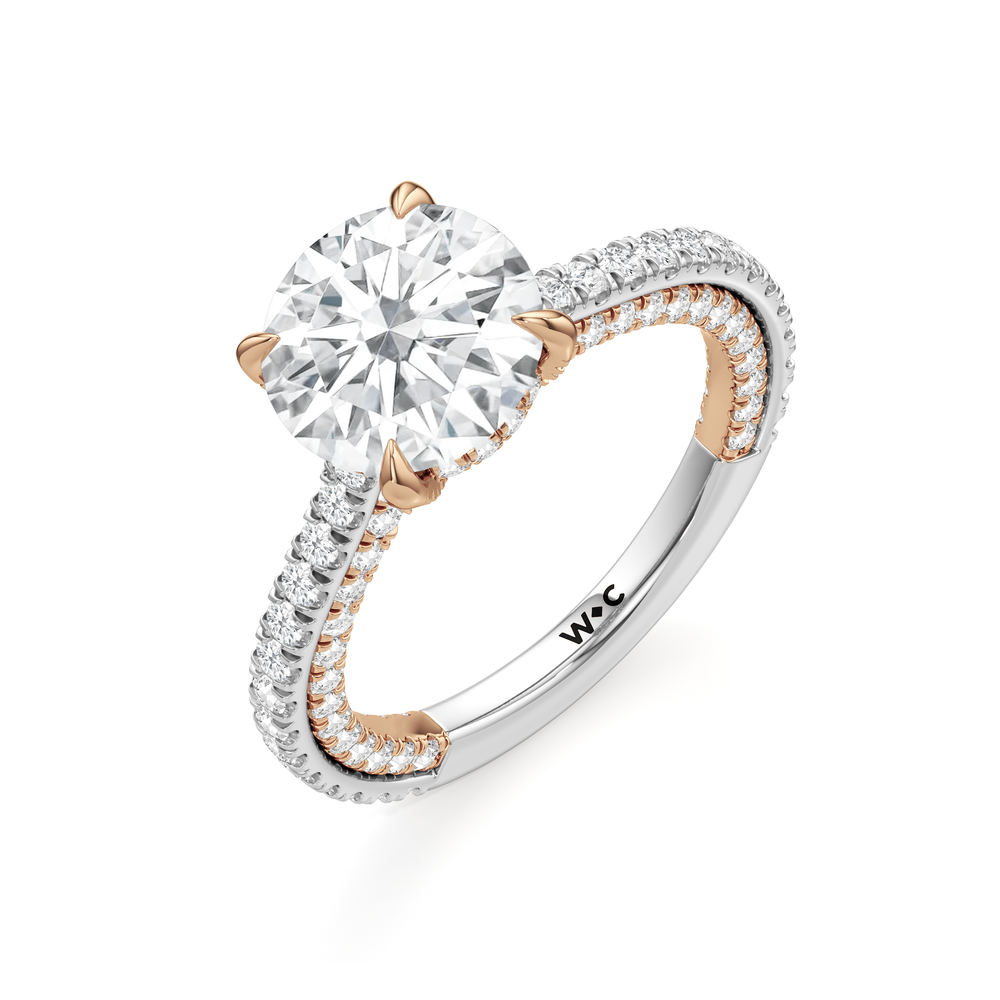 The Cooper Ring with Round Cut Diamond in 14KT White & Rose Gold view 4
