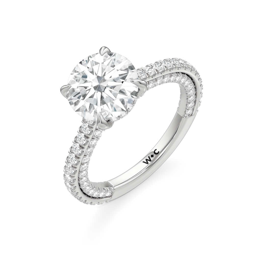 The Cooper Ring with Round Cut Diamond in 14KT Platinum view 3
