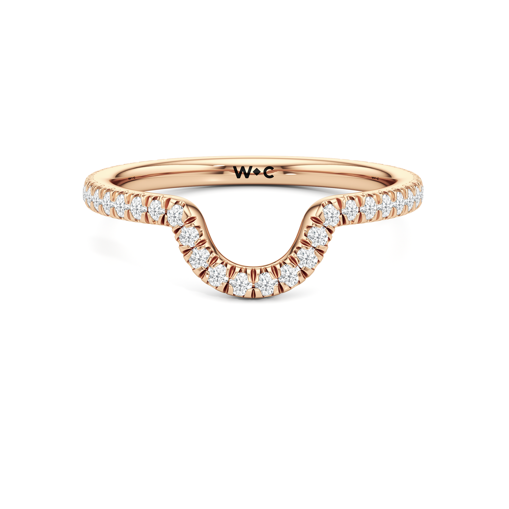 The Regency Diamond Wedding Band with 18KT Rose Gold Cut Diamond in 14KT Rose Gold view 1
