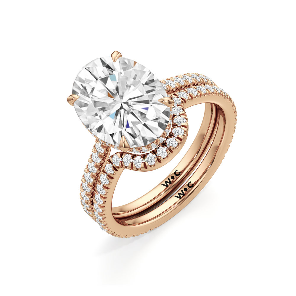 The Regency Ring with Emerald Cut Diamond in 14KT Rose Gold view 5
