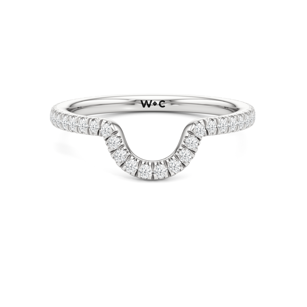 The Regency Diamond Wedding Band with Platinum Cut Diamond in 14KT Platinum view 1
