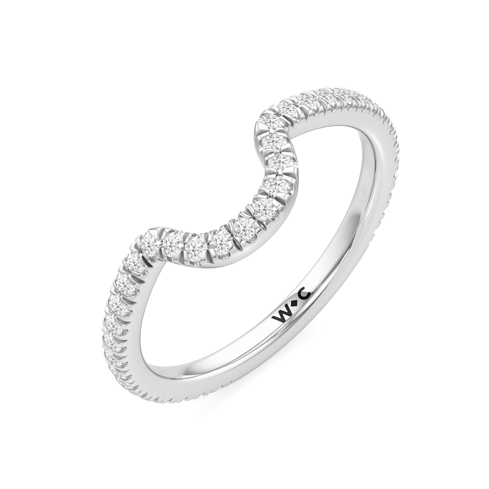 The Regency Diamond Wedding Band with Platinum Cut Diamond in 14KT Platinum view 4
