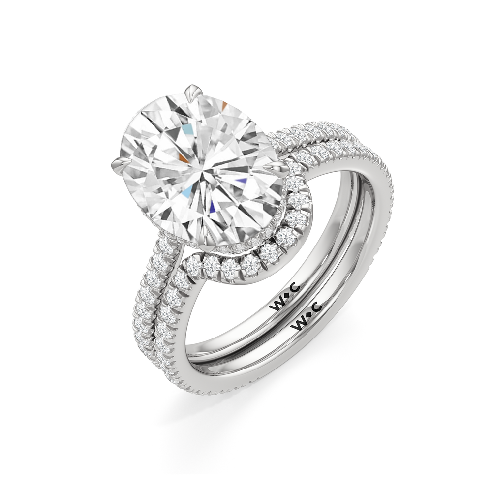 The Regency Ring with Emerald Cut Diamond in 14KT Platinum view 5
