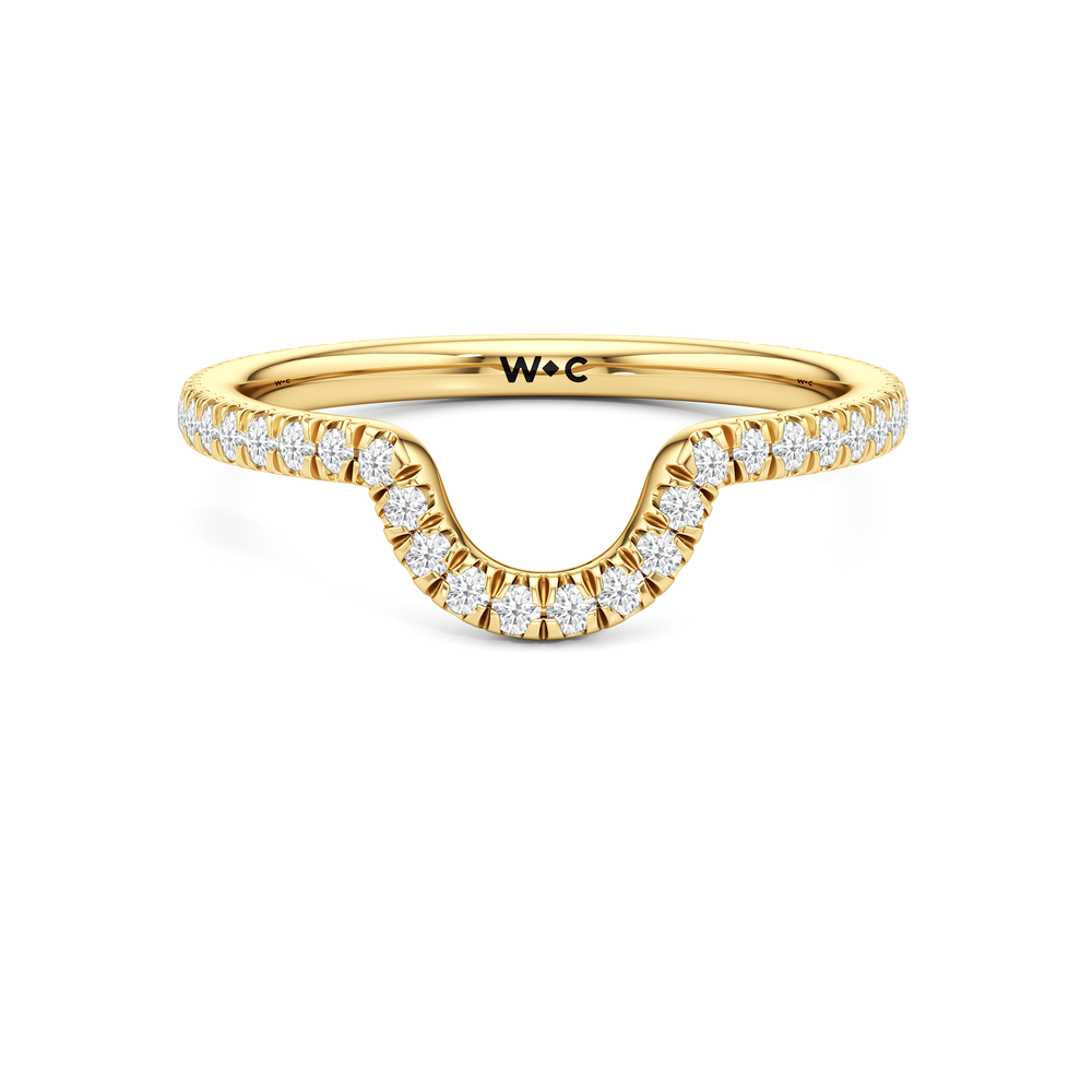 The Regency Diamond Wedding Band with 18KT Yellow Gold Cut Diamond in 14KT Yellow Gold view 1
