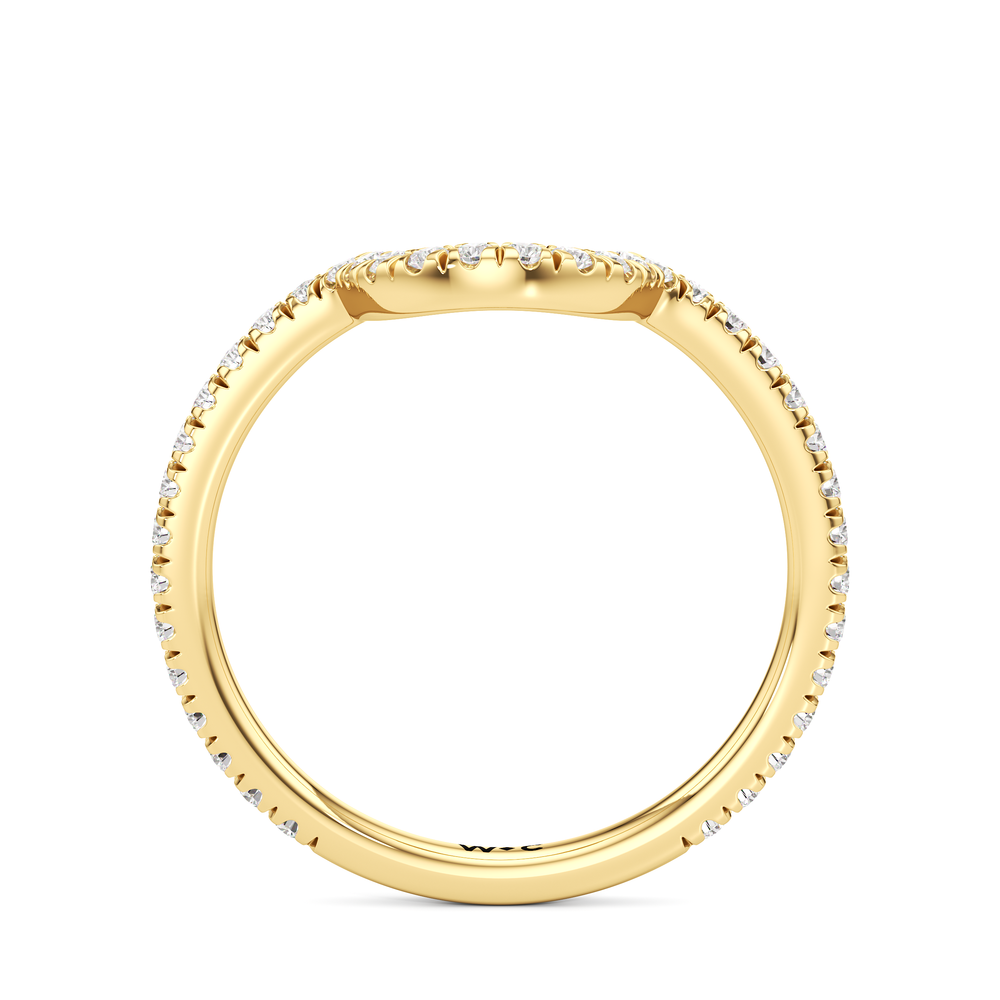 The Regency Diamond Wedding Band with 18KT Yellow Gold Cut Diamond in 14KT Yellow Gold view 2

