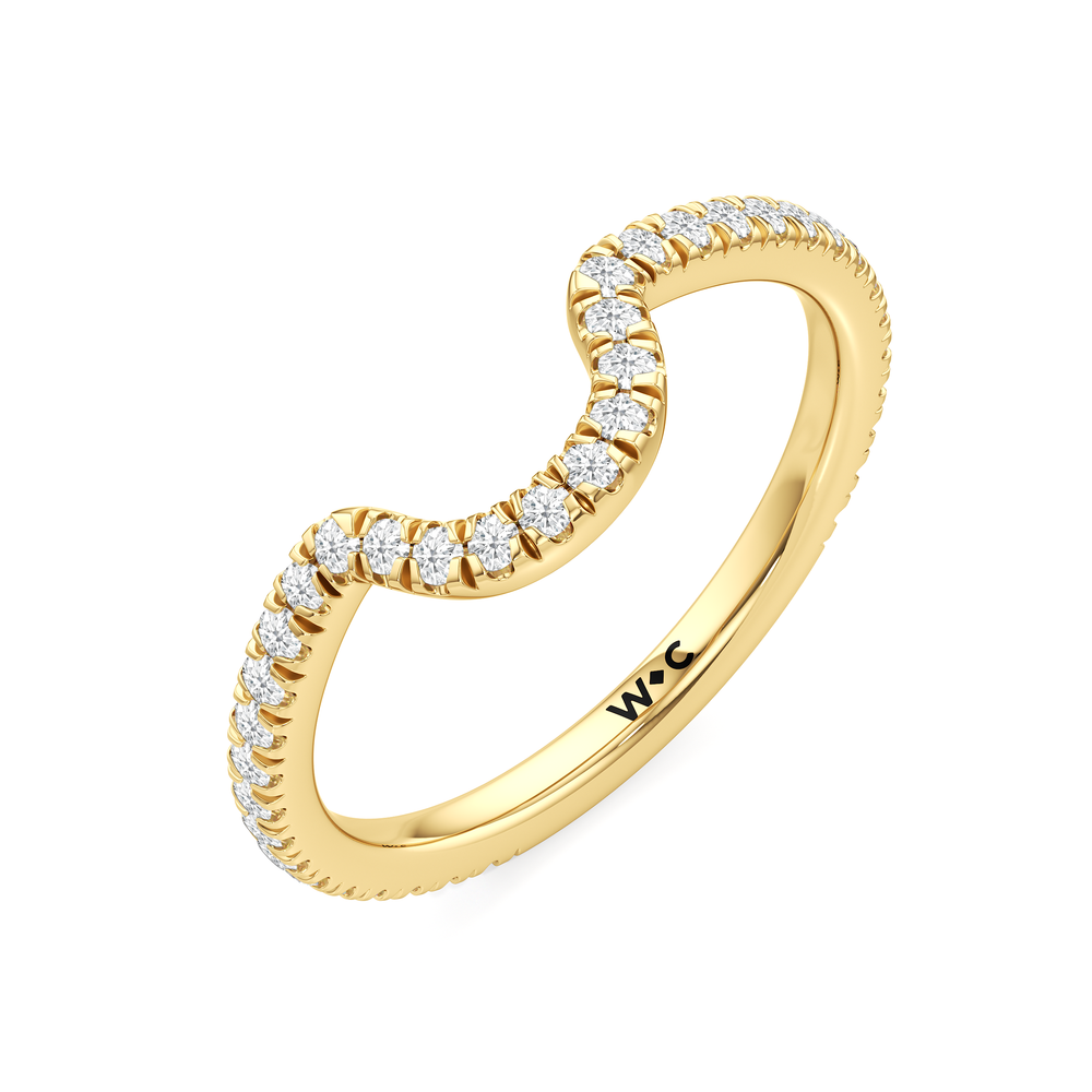 The Regency Diamond Wedding Band with 18KT Yellow Gold Cut Diamond in 14KT Yellow Gold view 4
