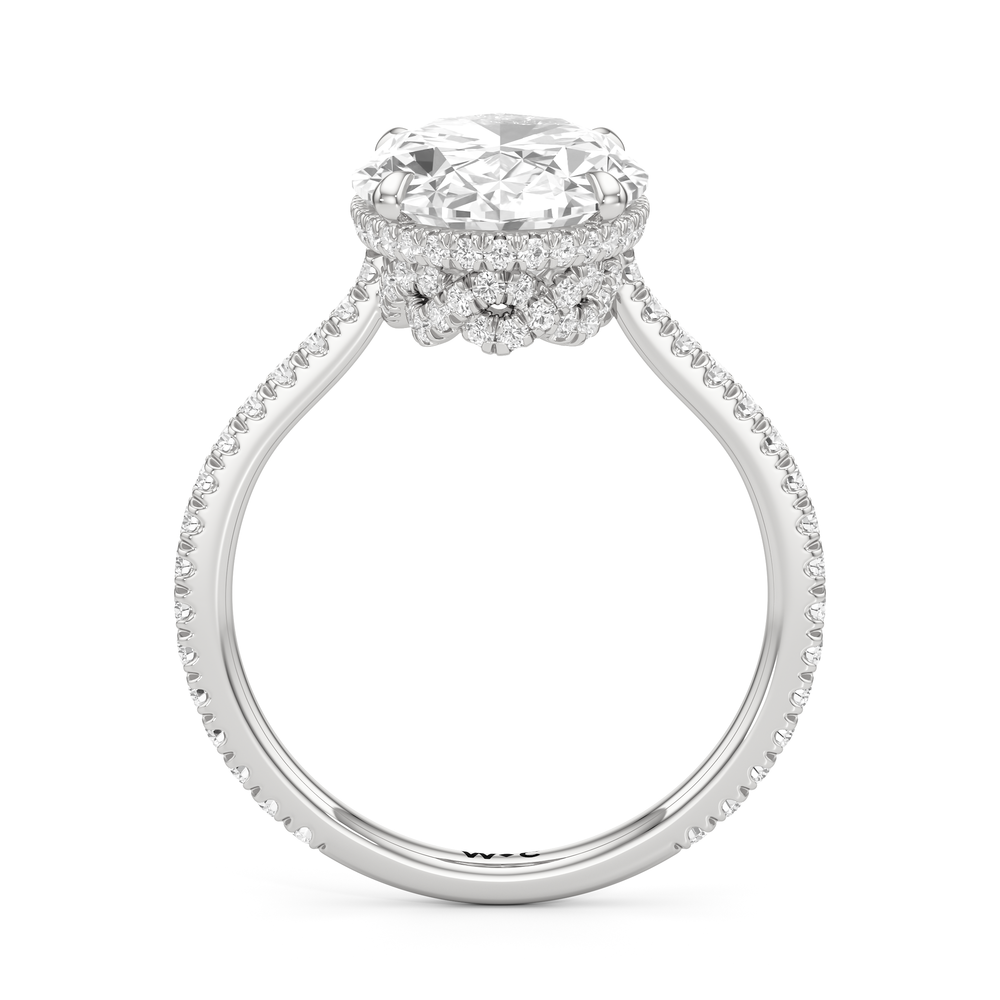 The Regency Ring with Oval Cut Diamond in 14KT Platinum view 3
