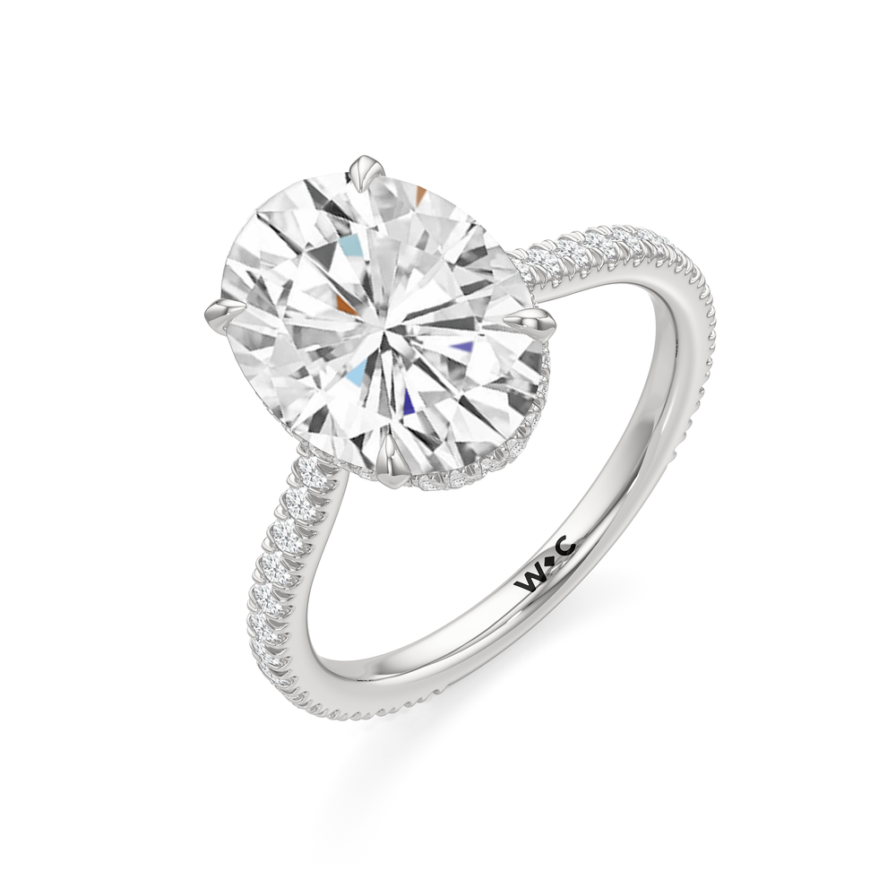 The Regency Ring with Oval Cut Diamond in 14KT Platinum view 4
