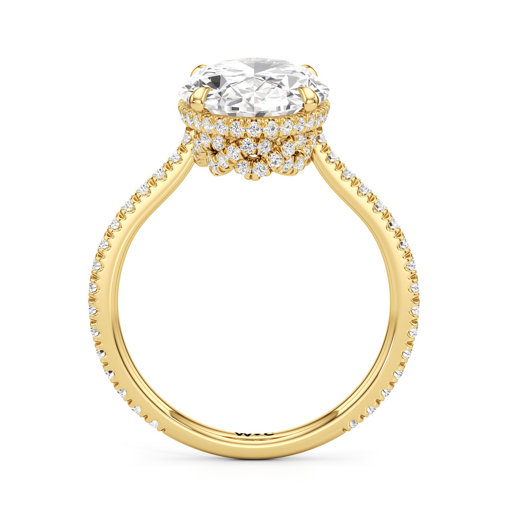 The Regency Ring with Oval Cut Diamond in 14KT Yellow Gold view 3

