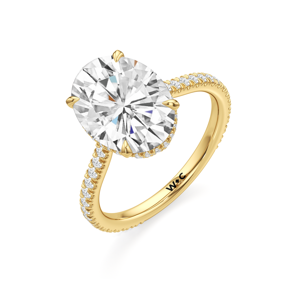 The Regency Ring with Oval Cut Diamond in 14KT Yellow Gold view 4
