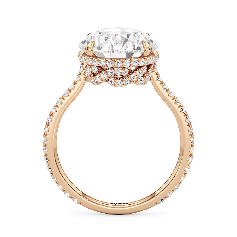 The Regency Ring with Round Cut Diamond in 14KT Rose Gold view 3
