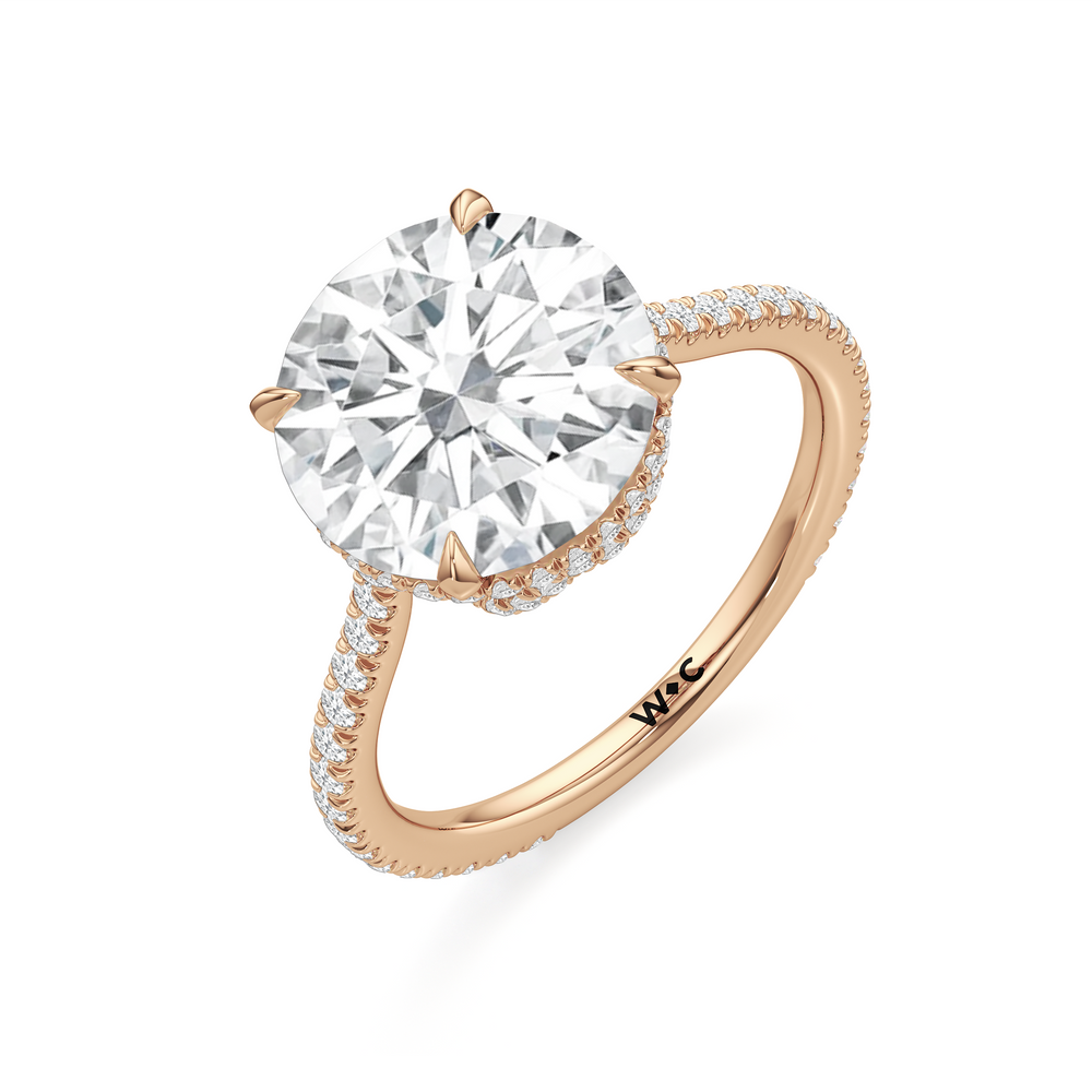 The Regency Ring with Round Cut Diamond in 14KT Rose Gold view 4
