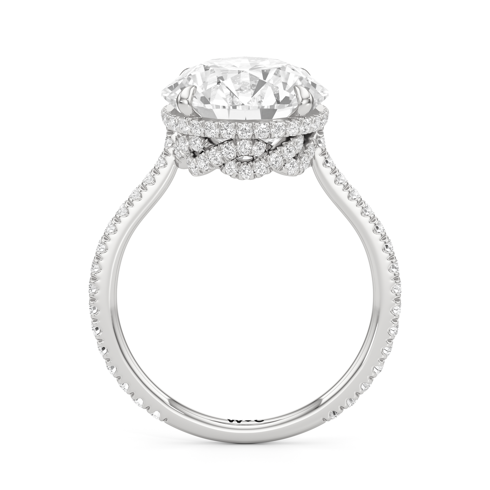 The Regency Ring with Round Cut Diamond in 14KT Platinum view 3
