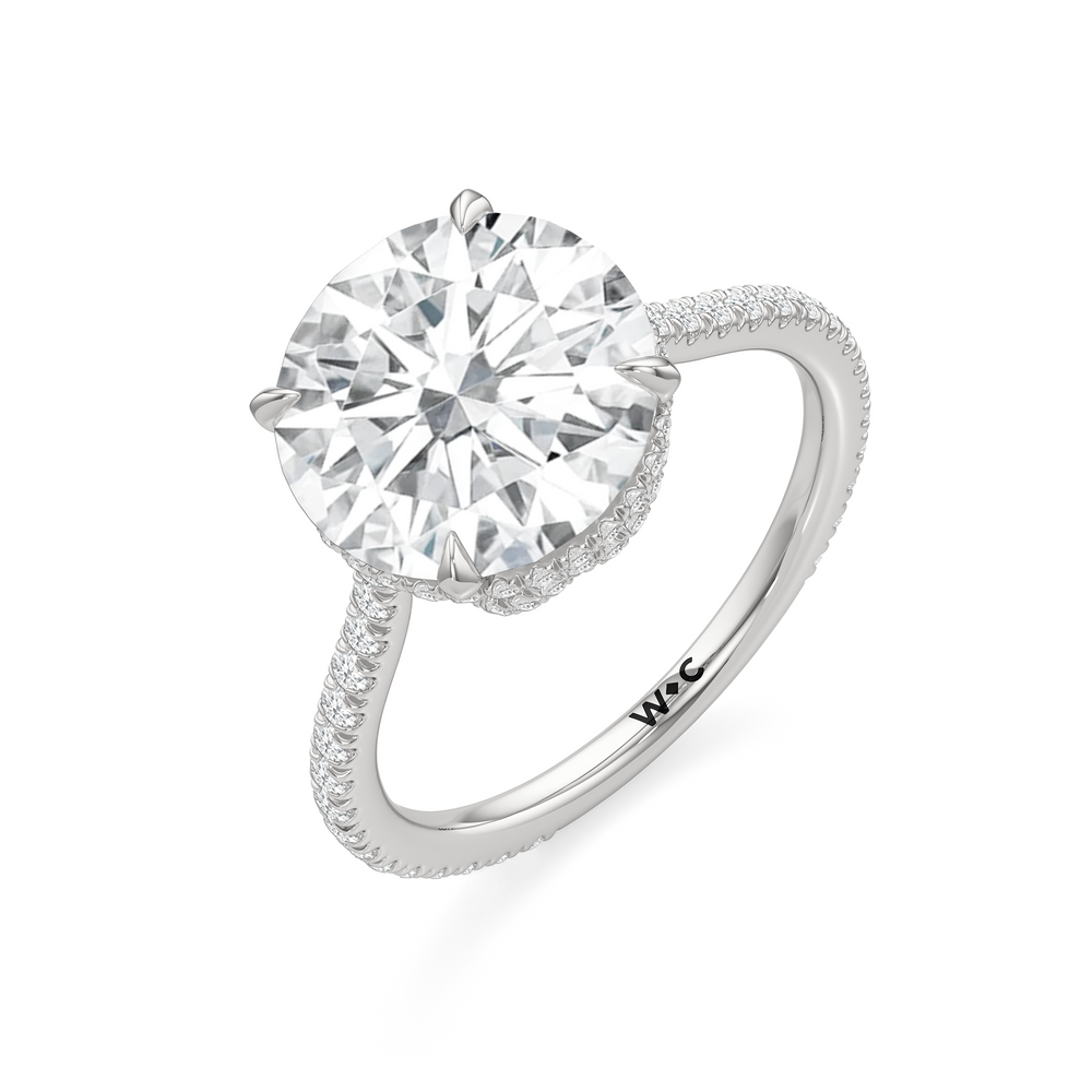 The Regency Ring with Round Cut Diamond in 14KT Platinum view 4
