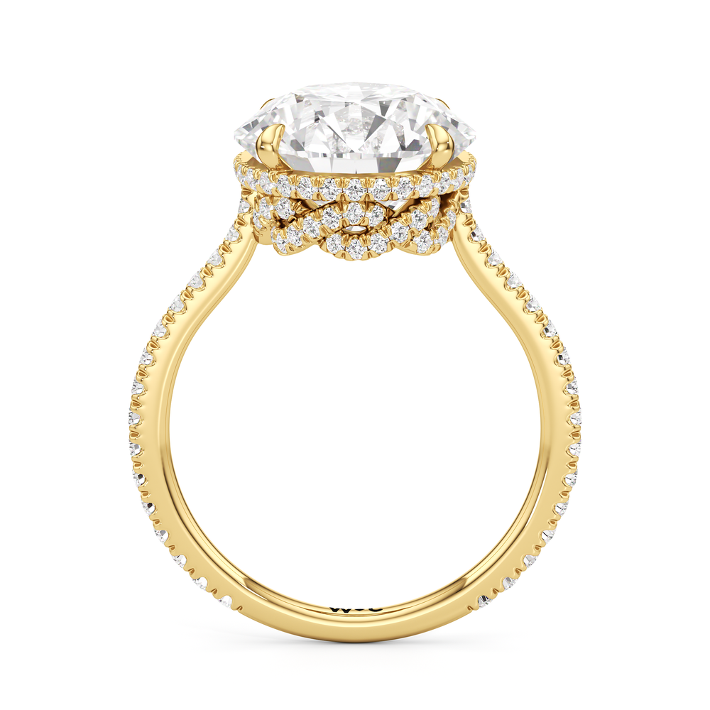 The Regency Ring with Round Cut Diamond in 14KT Yellow Gold view 3
