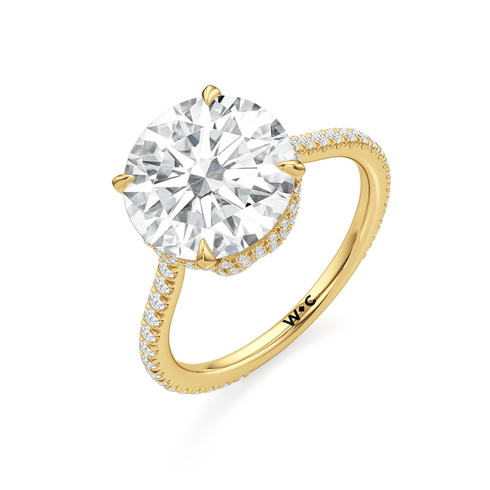 The Regency Ring with Round Cut Diamond in 14KT Yellow Gold view 4
