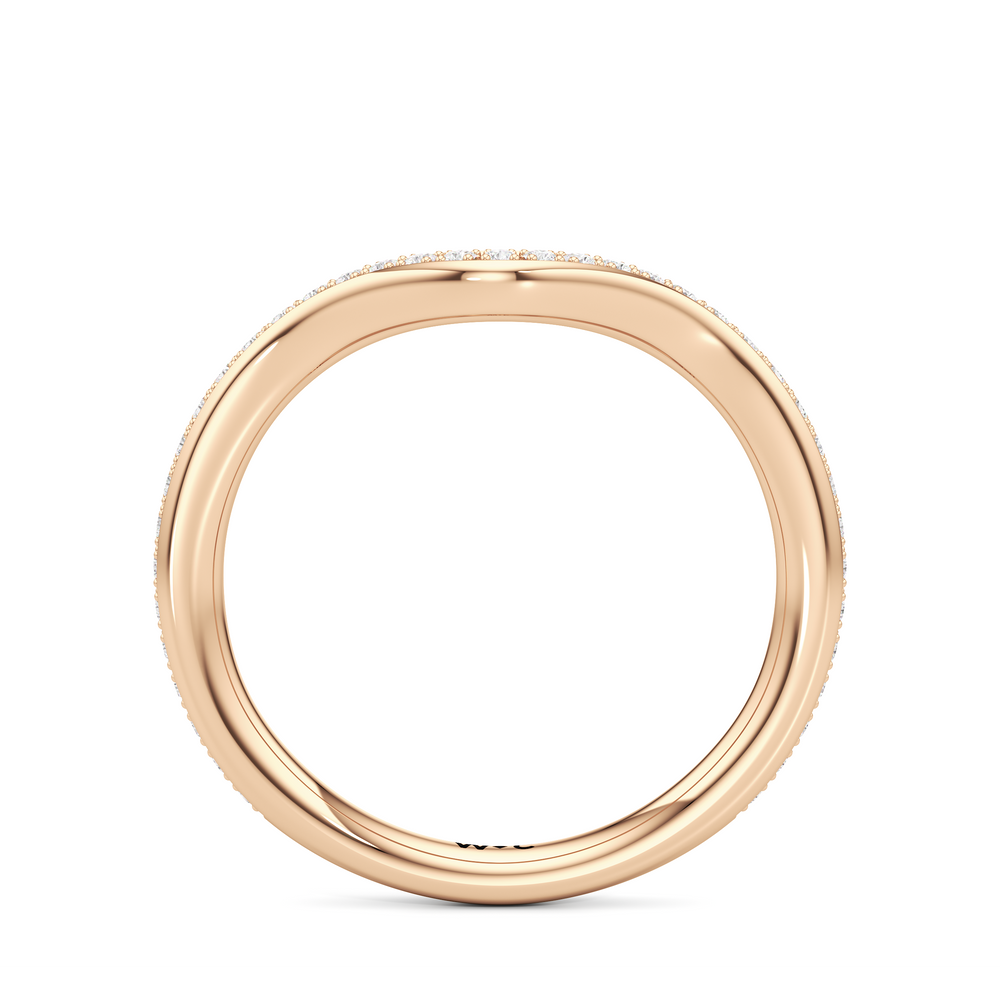 The Carlyle Diamond Wedding Band with 18KT Rose Gold Cut Diamond in 14KT Rose Gold view 2
