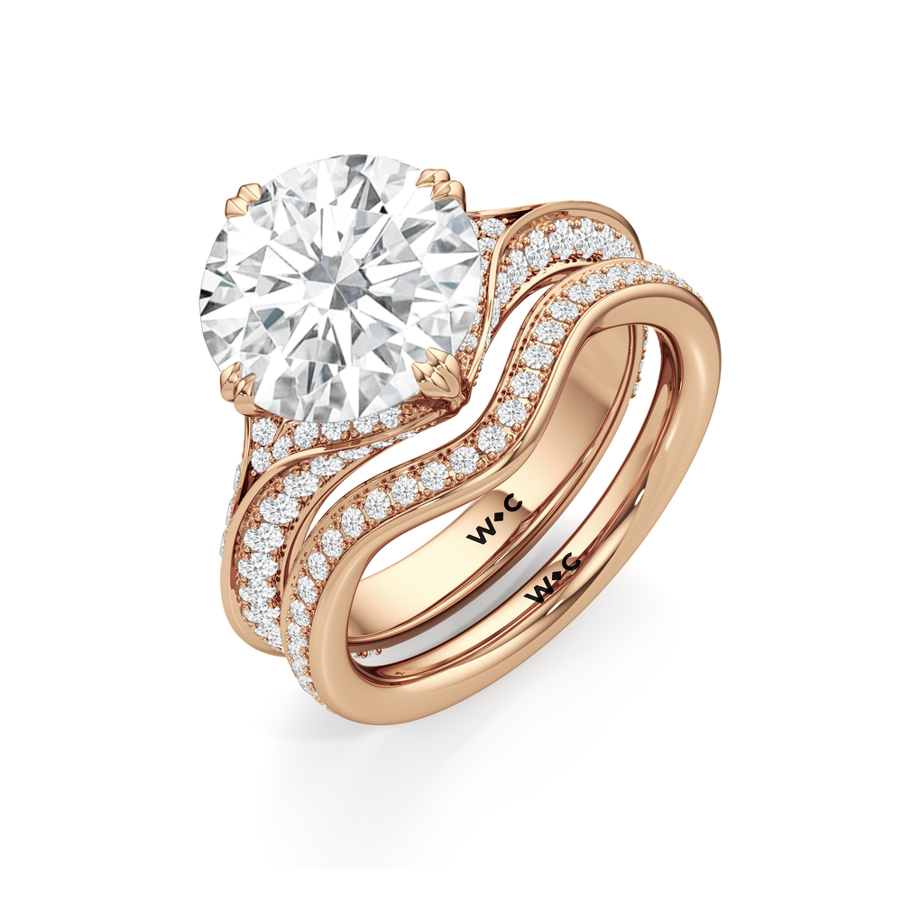 The Carlyle Ring with Cushion Cut Diamond in 14KT Rose Gold view 5
